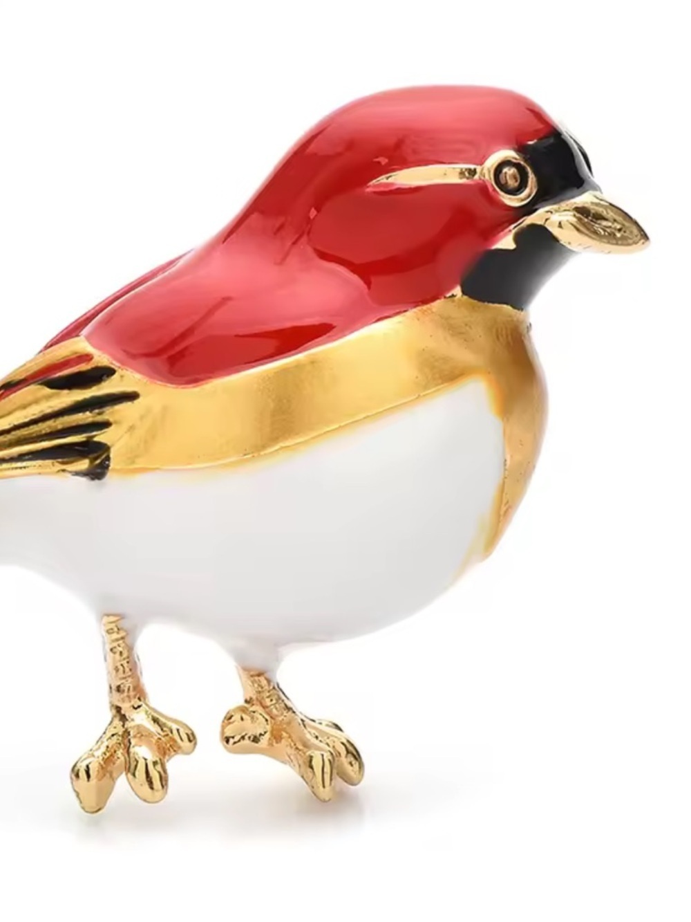 Vintage Red Bird Gold Brooch - Picture 3 of 8